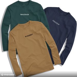 Jerrico Paket Kaos 2pcs & 3pcs Lengan Panjang | Kaos Pria dewasa | warna random