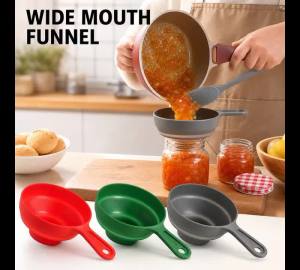 Collapsible Wide Mouth Funnel for Mason Jars Foldable Canning Funnel with Handle for Powder Liquid Beans Grains Kitchen Food
