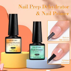 7ml Nail Dehydrator and Nail Primer Acid Free Natural Nail Prep for Acrylic and UV Gel Nail Polish Fast Dry Superior Bonding Set