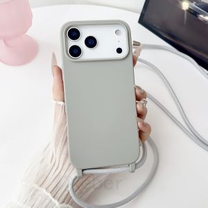 Ốp Điện Thoại Silicone Mờ Kiểu Kẹo Ngọt Dành Cho iPhone Pro Max 17/16/15/14/13/12/11 Kèm Dây Đeo Chéo Tương Thích Với iPhone Air XR XS X