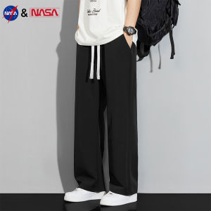 NASA Collaborative Summer 2025 Mens Loose Straight Leg Casual Pants Quick Dry Drapey Sport Trousers Comfortable Polyester Fiber