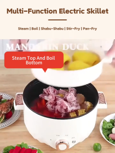 28Cm 5L Multifunctional Electric Cooker With Steamer Non stick Rice Cooker Large Capacity 1000W Electric Pot Multicooker Hot Pot Cooker Electric Frying Pan Electric Cooking Pot Electric Pot Multi Cooker