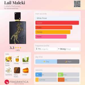 Lail Maleki Lattafa 100 Ml Perfumes for women and men Eau de perfume 100% Orginal long lasting perfume