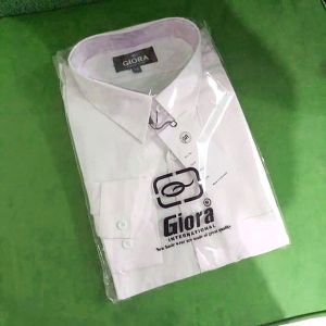 Baju Kemeja Polos Putih Cowok Lengan Panjang Katun Kerja Standar Reguler