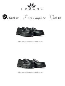 The Classic Chunky PENNY LOAFER Black LEMANS 02 Phiên Bản - Đế cao 5cm Full cao su nguyên khối Da bò nguyên tấm BH 24T