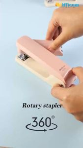 KW-TRIO 360 Stapler Rotation Heavy Duty Effortless Long Paper Swivel Stapler 24/6 Stapler