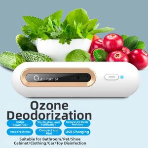 Ozone Air Purifier Fridge Deodorizer Automatic Charging Freshness Preservation Odor Eliminator White Color 10 Square Meter Coverage