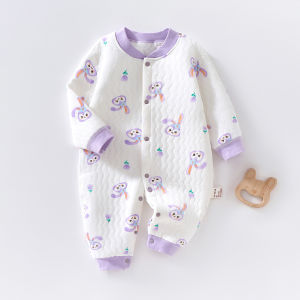 ชุดบอดี้สูทเด็กทารกผ้าฝ้ายสำหรับฤดูใบไม้ร่วงและฤดูหนาวรอมเปอร์สูทสำหรับเด็กแรกเกิดชุดปีนเขาชุดจั๊มสูทกันหนาวสำหรับทารกไม่มีโครงเสื้อผ้าฤดูใบไม้ผลิฤดูใบไม้ร่วงและฤดูหนาว