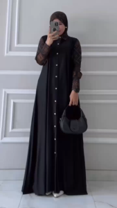 SET GAMIS DAN HIJAB WANITA MOTIF ETNIK / GAMIS RAYON JUMBO / TRENDY