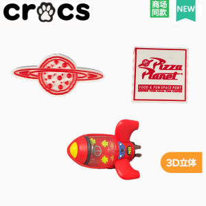 Crocs Cartoon Pizza Planet Shoe Buckle Accessory Hole Shoe Flower Design Fashionable Shoe Parts And Accessories
