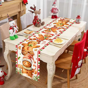 VIKAMA Christmas Gingerbread Man Cartoon Table Flag Holiday Atmosphere Family Table Decoration Table Flag Holiday Decoration