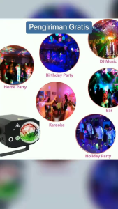 RAJA ALIEN Lampu Sorot Panggung Proyektor Disco 16 DJ Patterns 240V 10W dengan Remote - TC-7007P