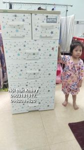 (Ráp Sẵn) Tủ nhựa Duy Tân 5 ngăn kéo họa tiết vân gỗ đơn giản sang trọng cao cấp – Nội thất Khả Vy