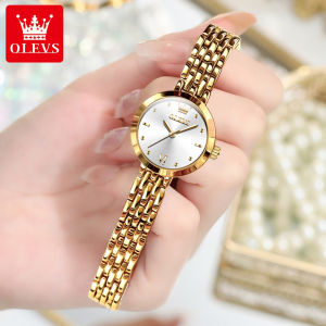 OLEVS Jam Tanggan Perempuan Waterproof Original Brand Fashion Korean Style Luxury High Quality Small Dial Stainless Steel Strap Quartz Watch For Women