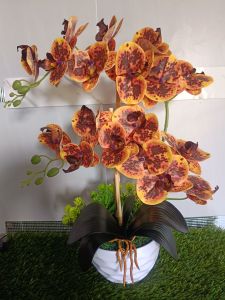 orkid latex gubahan bersama pasu gubahan bunga raya