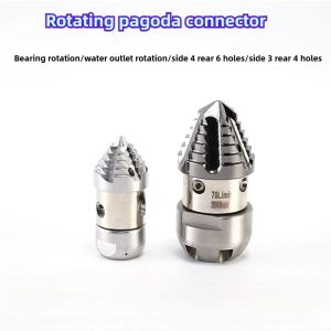 High-Pressure Rotary Sewer Jetting Nozzle G3/8 Thread 5L/min Rotating Pagoda Drain Cleaning Nozzle for 15L Water Output Machines