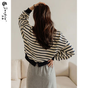 ZUOPIN | Spring New Pure Cotton Striped Long Sleeve T-Shirt