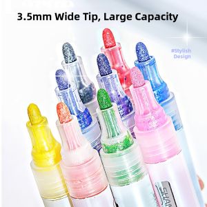 Shiny Fluorescent Pen 3.5mm Thick Head Watercolor Drawing Cartoon Style Childrens Student Note-Taking Highlighter Pen