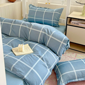 Dansunreve Plaid Duvet Cover Bow/Dot Printed Quilt Cover Single/Queen/King Comforter Cover with Zipper