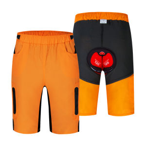 WOSAWE Mens Cycling Shorts Built-in 3D Cushion Padding Loose Fit Shockproof MTB Bike Trousers Breathable with Multi Pockets
