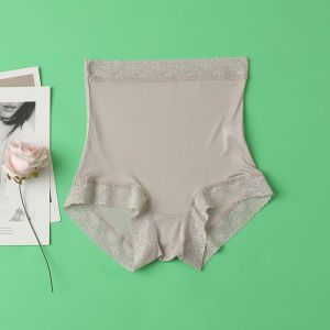 ผ้าไหม สูง เอว กางเกงใน ผู้หญิง บาง ระบายอากาศได้ดี พันรอบชุดชั้นในแม่ขนาดใหญ่มุมแบน ฤดูร้อน กางเกงชั้นในแห้งเร็วสีบริสุทธิ์