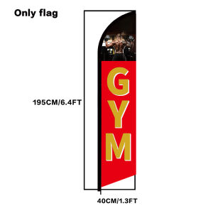 Muscle Fitness GYM Poster Feather Flag With Flagpole Outdoor Banner Decoration Advertising Sign For Shop And Studio