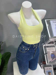 Daisyjing2025 Womens Short Strapless Crop Top Vest Fashionable Versatile Tight Fit Backless Outerwear Commute Style Pure Desire