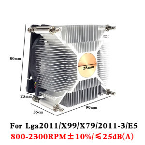 Efficient CPU Air-Cooled Cooler 4PIN PWM Tower PC Processor 80MM Cooling Fan for Intel LGA 2011 X99 X79 E5 2011-3 Ventilador