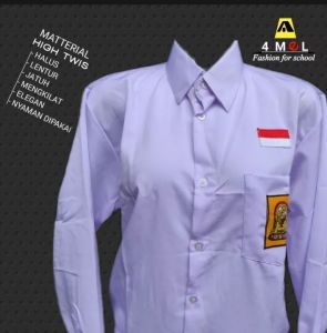 BAJU KEMEJA PUTIH LENGAN PANJANG SERAGAM SEKOLAH SMP MTS KAIN BALESTRA HIGH TWISS