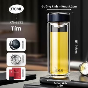HEENOOR | Cốc Kính Hai Lớp Chống Nhiệt Dùng Pha Trà Trên Ô Tô