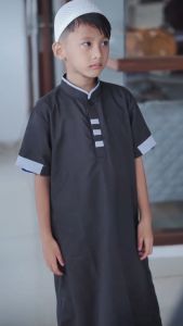Jubah Anak Laki-laki Model Alfin Usia 1-14 Tahun Gratis Peci Rajut