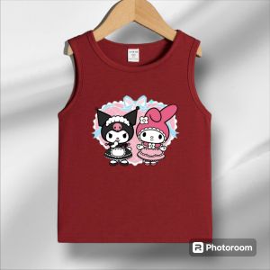 Singlet tank top anak perempuan motif lucu sanrio kuromi & melodi buat usia 2-10 tahun