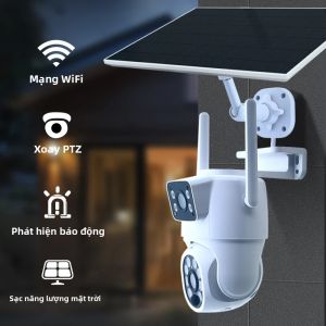 Camera Wifi Năng Lượng Mặt Trời Tuya Ngoài Trời HD 1080p Camera Kép Chống Nước 4MP PTZ Không Dây Tích Hợp Pin 10000mAh Điều Khiển Bằng Ứng Dụng Smart Life