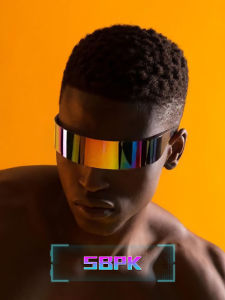Future Technology Sense Cyberpunk Science Fiction Online Sensation Trendy Men Performance Disco Sunglasses Personalized Hip Hop Fashion Fancy