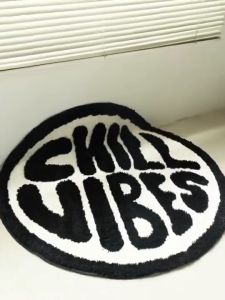 Round Carpet High Quality Three-dimensional Cashmere Trend Letter PatternSize 60X60cm-80X80cm Fashion Soft Comfortable and Highly Absorbent Living Room Carpet Bedroom CarpetFluffy Circle Mat