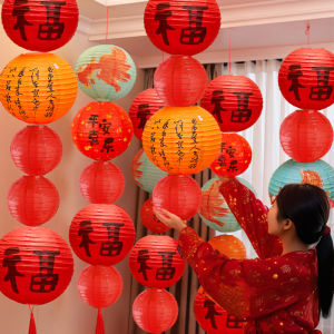 New 2026 Horse Year Large Red Lantern New Year Fortune Character Glowing Palace Lamp Store Year End Scene Decoration Lantern