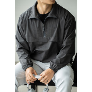 UBV | Lightweight Quick-dry Textured Polo Neck Hoodie for Summer