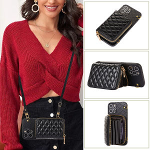 Cover For iPhone14 pro max 16 17 Pro Max With Diagonal Strap Lanyard Mobile Phone Case Cards Slot Case Protective Case Leather Case With Card holder Wallet Bag Case With Rope For iPhone 16 pro max 13 11 12 pro max 14 16 Plus X XR XS Max 16E 17 Air