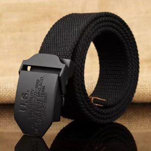 Hot male tactical belt Top quality 4 mm thick 3.8 cm wide casual canvas belt Outdoor For men Automatic buckle Belt - intl
