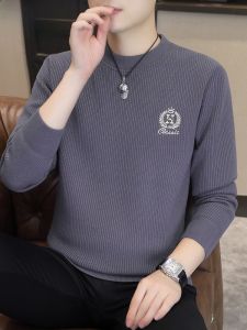 HENGYUANXIANG | Áo len dệt kim dày thời trang mùa đông cho nam Áo len cardigan cổ tròn ấm áp thoải mái bằng polyester dài tay thường ngày