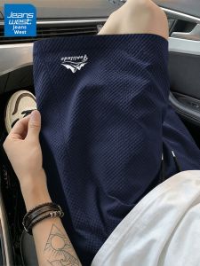 Jeanswest | Quần Shorts Voan Màu Hải Quân cho Nam Dài Ngắn Mùa Hè Phong Cách Mỹ