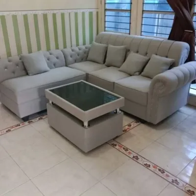sofa sudut L - kursi tamu minimalis ( Bisa COD )