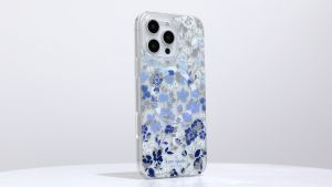 Kate Spade New York iPhone 16/iPhone 17 Flowerbed Blue Gems Magsafe Compatible Case