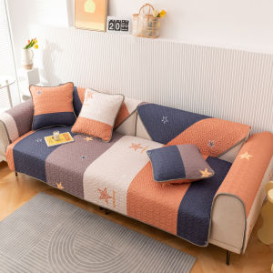 Fiskas Modern Simple Sofa Cushion Cover Pure Cotton Full Coverage Slip-resistant Fabric Sofa Pad for All Seasons