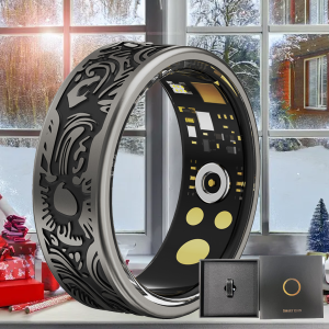 Nhẫn Thông Minh Theo Dõi Sức Khỏe Chống Nước IP68 Đo Nhịp Tim SpO2 Theo Dõi Lượng Calo Dành Cho Nam & Nữ Tương Thích Với iOS/Android