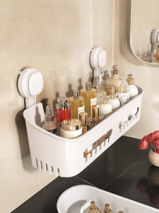 TAILI | Wall-Mounted Bathroom Organizer with Suction Cup Mount