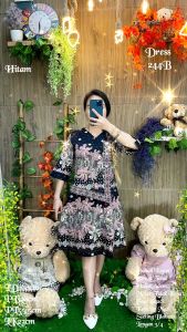 Dress Wanita 244B Lengan 3/4: Detail & Berat 310 Gram