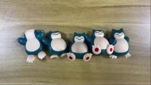 Bandai | 5Pcs/Lot Snorlax Mini Figure 1.8-3cm Micro Landscape Cake Decoration Kawaii Ornaments