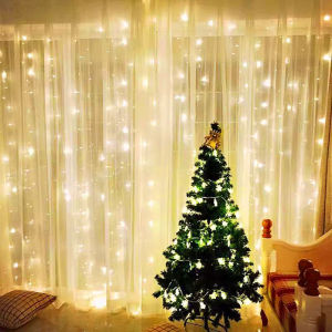 USB LED Curtain Lights String Decor for Party Wedding 3/4/6M Christmas Garland Lights 2025 New Year Navidad Christmas Tree Decor