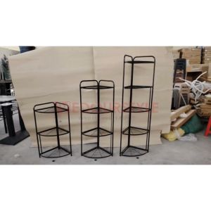 Vedourstyle Modern Carbon Steel Folding Kitchen Bathroom Corner Metal Rack Shelf Storage 3-5 Layers